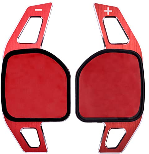 Overdrive-Racing Schaltwippen Verlängerung Kompatibel mit Audi A1 A3 S3 A4 S4 RS4 A5 S5 RS5 A6 A6 S6 RS6 A7 S7 RS7 A8 S8 Q3 Q5 SQ5 Q7 DSG S-Tronic Typ-A Alu Rot Shift Paddles Shifter Extensions