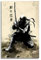 GENGSHENG Japanische Tinte Bushido Poster Leinwand Gemälde Vintage Japanischer Ninja Druck Wandkunst Charakter Bilder Dekoration Wohnzimmer Wohnkultur Ungerahmt 40,6 x 61 cm