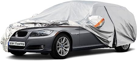 VIPOD 1 StüCk Autoabdeckung FüR BMW 3er Touring E30(1987-1994), Outdoor Langlebig Autoplanen Wasserdicht Hagelschutz Uv-Schutz Kratzfeste,3 Series Touring E91(2005-12)