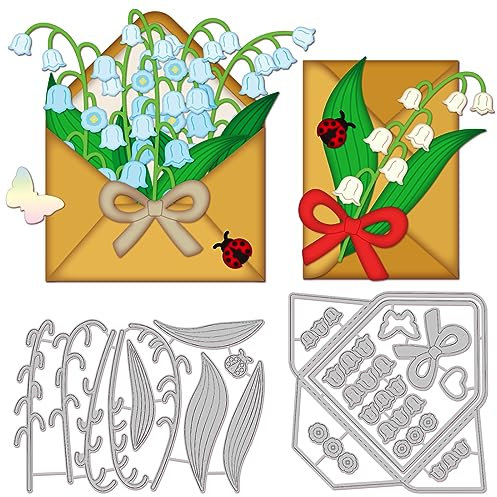 GLOBLELAND Umschlag Stanzformen Für DIY Scrapbooking, Metall, Maiglöckchen, Prägeschablonen, Vorlage Für Papierkarten, Dekoration, Album, Basteldekoration