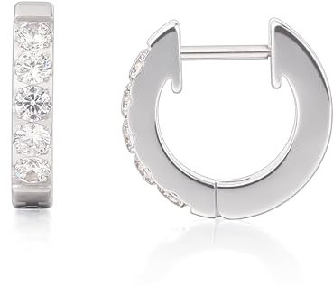 Limerencia Titan Creolen Damen, 10mm Hypoallergene Nickelfreie G23 Medizinische Creolen Ohrringe mit 5A CZ (Silber)