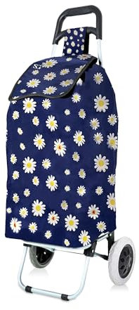 SG Traders 51L Lightweight Shopping Trolley on Wheels Combines Functionality and Style Provides Smooth Convenient Grocery Cart Equipped Trolley Bag, Effortless Shopping Experience - (Sunflower)