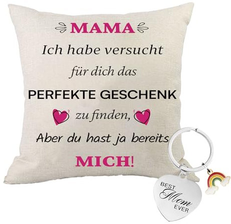 Muttertagsgeschenk für Mama - Kissenbezug 45x45cm - Geschenkideen von Tochter Sohn zum Geburtstag, Muttertag, Weihnachten, Neues Jahr