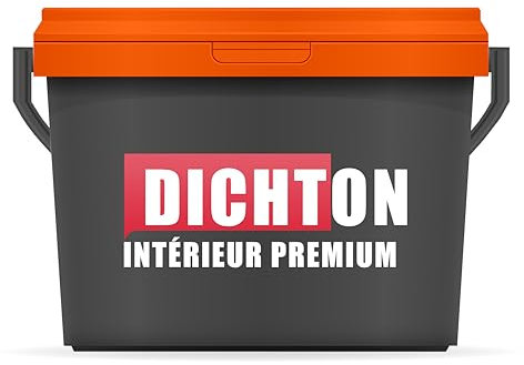 DICHTON PREMIUM Peinture murale mate 2,5l Blanc - Peinture à dispersion - Résistante au frottement et aux désinfectants, pouvoir couvrant maximal, sans solvant, durable - Intérieur Premium D.77W