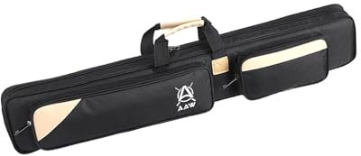 JISADER Billard-Stick-Tragetasche, hält 3 Schaft, 4 Schaft, 1/2 Gelenk-Queue-Hüllen, kompakte Oxford-Soft-Queue-Tasche, Tragetasche, 32,68 Zoll, Schwarz
