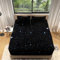 Spannbettlaken 160x200cm Schwarzer Sternenhimmel Und Sterne Boxspringbett Topper 3D Drucken Spannbetttuch Kinder Jungen Mädchen Dekorative weiche Mikrofaser Bettlaken mit 2 Kissenbezügen