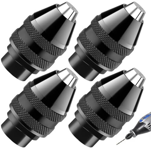 4 Pcs 4486 Mandrino Trapano Accessori per Dremel 1/32 1/8 Mandrino per Avvitatore Autoserrante Adattatore Trapano Attrezzi Mandrino Ricambio per Dremel 4000,400,3000,398,395,300,200,285,8200,800