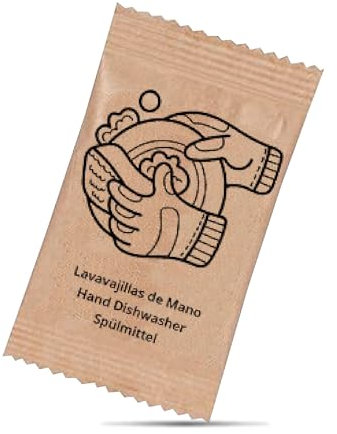 Lot de 250 enveloppes de lave-vaisselle manuelles en papier recyclé de 15 ml – Parfait pour les appartements, le camping et l'hôtellerie