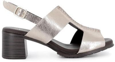 PEPE PARRA Sandalia Pala Piel y Hebilla en Talon Mujer Plateado para: Mujer Color: Plateado Talla: 38