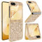 Z Flip 6 Hülle Handyhülle für Samsung Galaxy Z Flip 6 Hülle Glitzer Bling Sparkle Stoßfest Anti-Kratzer 360 Grad Schutzhülle für Samsung Z Flip 6 Hülle Ultra Dünn Galaxy Z Flip 6 5G Case (Gold)