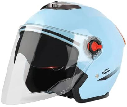 Roller Helm Mit Visier, Motorrad Helme Für Herren, Motorrad-Helmabdeckung Mit Offenem Gesicht, Moped-Motorradhelme Mit Klarem Visier, Sonnenschutz Für Damen Und Herren Gegen Wind Im Winte