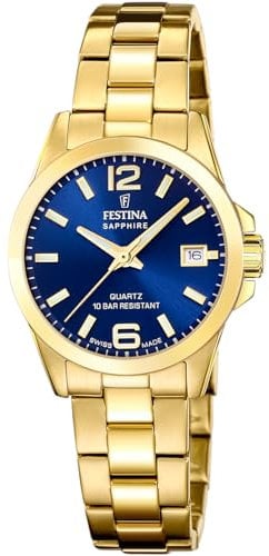 Festina Uhr Für Damen F20050/3 Swiss Made Acero Clasico Gold Edelstahl Case GoldEdelstahl Band