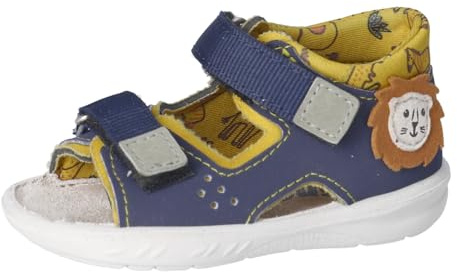 RICOSTA Jungen Sandalen Frankie, Baby und Kleinkinder Lauflernschuhe, Weite: MITTEL, waschbar, Freizeitschuhe, Strandschuhe, Nautic/gelb (170), 22 EU