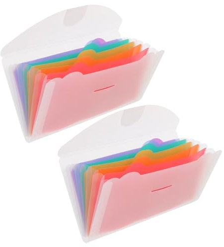 SHOWERORO 2stücke Tragbare Aktenordner Aus Kunststoff Erweiterbare Mini-akkordeon-organizer Für Belege Quittungen Und Geldscheine Praktischer Dokumentenhalter Für Büro Und Zuhause