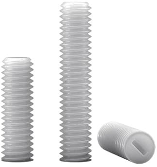 KSeSii M3 M4 M5 M6 M8 M10 M12 Metrisches Gewinde, weißes, mit Kunststoff isoliertes, geschlitztes, flaches Ende, Madenschraube mit Gewindestift(M8x25(20pcs))