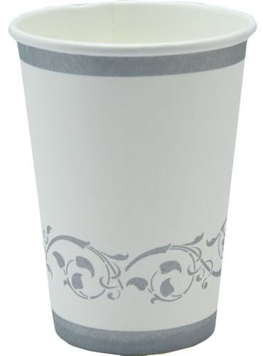 Graziano, Bicchieri di Carta SILVER ELEGANCE Confezione da 8 bicchieri, 200 cc, Buffet dolci party
