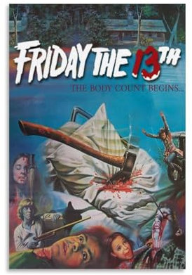 MNIJKDF Movie Friday The 13th Poster Poster Dekorative Malerei Leinwand Wandkunst Wohnzimmer Poster Schlafzimmer Malerei 12x18inch(30x45cm)