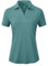donhobo Damen Poloshirts Kurzarm V-Ausschnitt Polohemd Schnelltrocknend Golf Tennis Shirts Leicht Sport T-Shirts Sommer Tops Atmungsaktiv Fitness Laufshirts, Grau Grün, XL