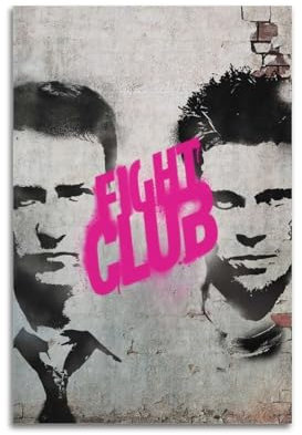 Fight Club Poster, Wandkunst, Leinwand, ästhetisches Poster, moderne Kunst, Gemälde, Dekoration für Wohnzimmer, Schlafzimmer, elegantes Poster, 30 x 45 cm, ungerahmter Stil