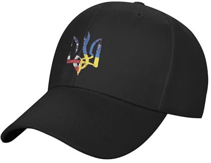 peiyeety Vintage Support Ukraine Amerikanische Flagge Ich stehe mit Ukraine Hut Unisex Baseball Cap Verstellbar Trucker Hut Weiß