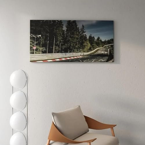 LTjiajuypd Drucke auf Leinwand, Gemälde, modernes, düsteres Gleis, Wandkunst, Gemälde im nordischen Stil für Wohnzimmer, Schlafzimmer, Heimwanddekoration, 80 x 160 cm, rahmenlos