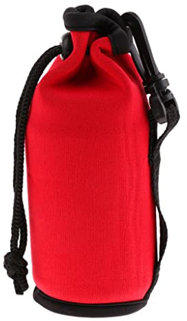 misppro Neopren-Schutzhülle für Wasserflaschen, mit Kordelzug, Isolator und Clip, verschiedene Farben, Rot