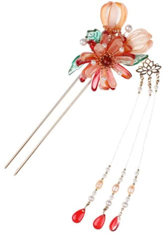 VALICLUD Broche de Mariage Fleurs avec Perles et Franges Épingle à Cheveux et Filles Accessoire de Coiffure pour et Fêtes