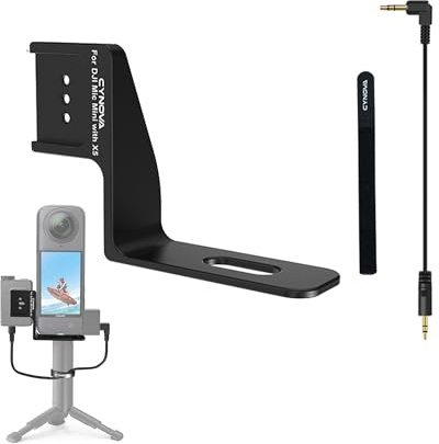 Lokyoyo Adattatore di montaggio a slitta fredda in alluminio per fotocamera Insta.360 X5 e DJI Mic 2/DJI Mic Mini/Rode Combinazione wireless utilizzare supporto di espansione accessorio (per microfono
