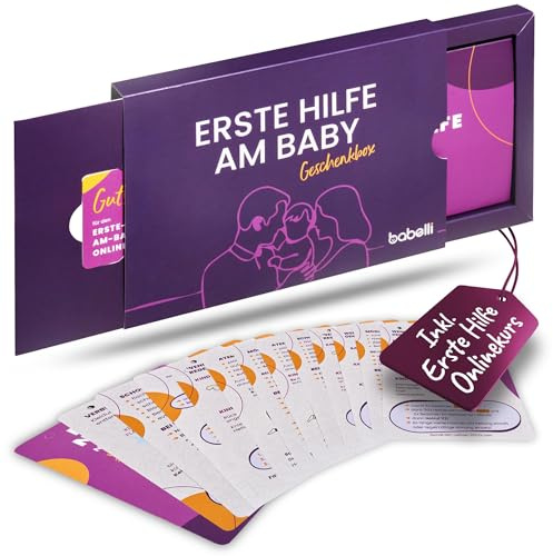 Erste Hilfe am Baby Geschenkbox: Erste Hilfe Onlinekurs mit Wissenskarten