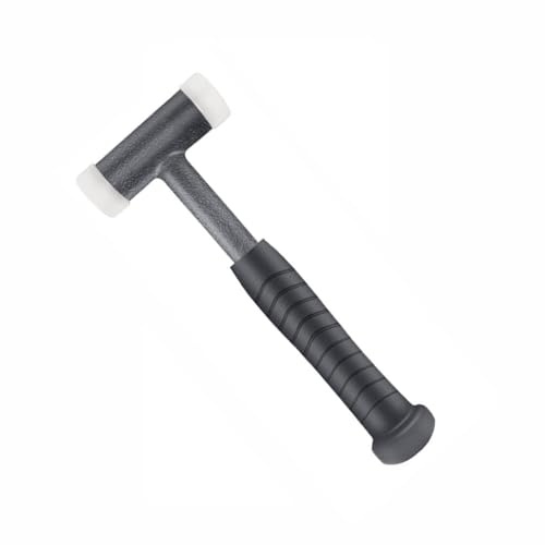 Martello in nylon, martello a doppia faccia in nylon con manico in gomma antiurto per fai da te, artigianato in pelle, lavorazione del legno
