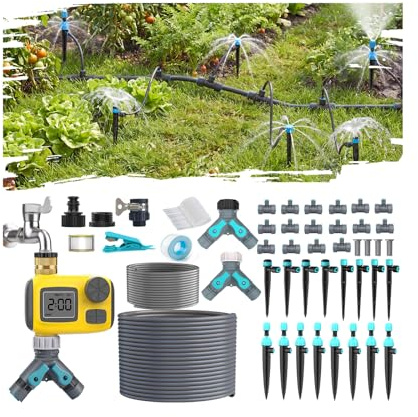 TRJZWA Sistema di Irrigazione Automatica con Timer per Giardino e Balcone