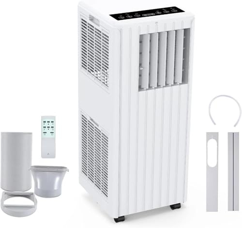 Climatiseur Mobile 7000 BTU Clim Portable 3-En-1 – Refroidissement Rapide, Déshumidificateur 36L/Jour, Ventilateur 2 Vitesses, Mode Nuit, Silencieux, Écran LED, Télécommande, Minuterie 24H
