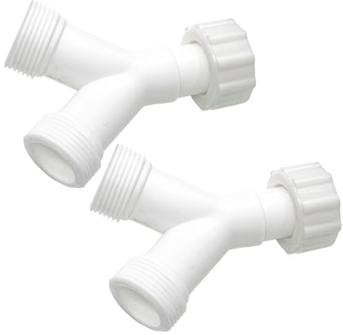 JPshop - 2 pezzi Raccordo doppio per tubo di carico lavatrice e lavastoviglie universale 3/4