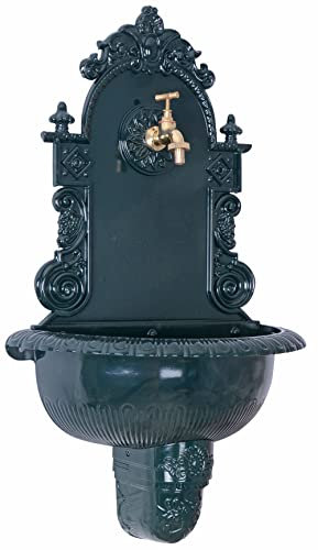 Antiker Wandbrunnen Zierbrunnen Gartenbrunnen Aluminium Brunnen Grün LTA306 Palazzo Exklusive