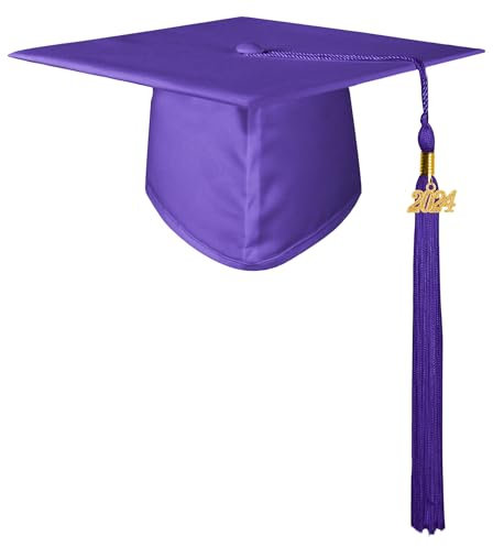 GraduationMall Doktorhut Studentenhut,Uni Abschluss Hut 2025 Anhänger Quaste für die Abschlussfeier vom Hochschule,Abitur,Bachelor Hut Lila