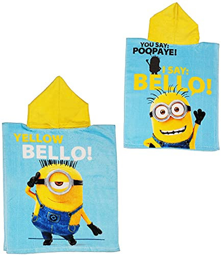 alles-meine.de GmbH Badeponcho - Minion - Ich einfach unverbesserlich - 50 cm * 115 cm - 4 bis 8 Jahre Poncho - mit Kapuze - Handtuch Strandtuch Baumwolle - Minions Despicabl..