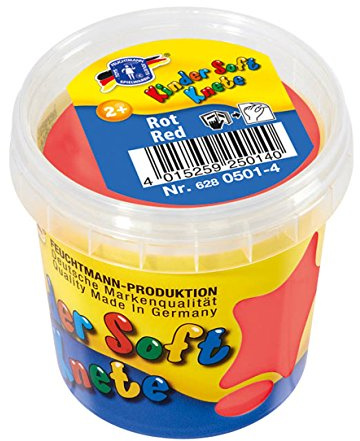 Feuchtmann 628.0501-4 - Kinder Soft Knete, lufttrocknende Modelliermasse in Rot, ca. 150 g, als Geschenk für kreatives Spielen