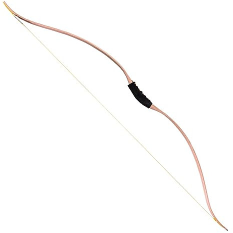 BestSaller 1262 Hunnen-Bogen aus Holz mit Echtleder-Griff für Kinder, ca. 120 cm, ohne Pfeile, Natur