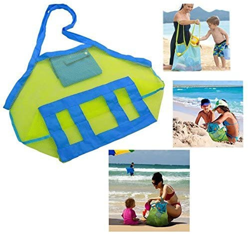 Cisixin Mochila Plegable Para Juguete Acuatico,Bolsa de Malla Playa Verde,Bolsa de Juguete de Arena, Juguetes de Bolsa de Almacenamiento Para Al Aire Libre Natación Piscina Viajes Toallas Reutilizable