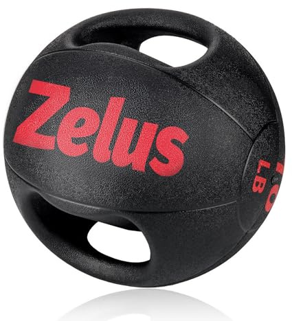 ZELUS Medicine Ball with Dual Grip| 10/20 lbs Exercise Ball |Weight Ball with