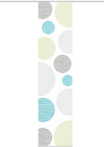 VISION S 55553 | 2er-Set Schiebegardinen Borden | halb-transparenter Stoff in Bambus-Optik | 2X 260x60 cm | Farbe:, Farbe:blau-grün