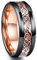 NUNCAD Ring Wolfram Herren/Damen 8mm Breit Rosegold Keltische Drachen mit Kohlefasern für Hochzeit Verlobung Trauung und Geburtstag Größe 70(22.3)