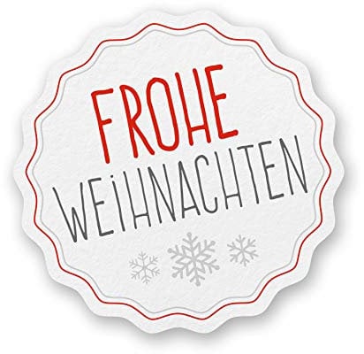 itenga Sticker 10 x Frohe Weihnachten weiß Aufkleber Etikett zum Basteln Wichtelgeschenk Advent Deko