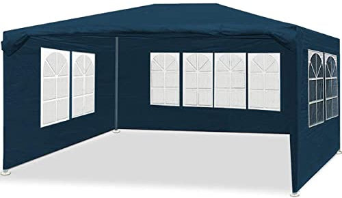 MaxxGarden Pavillon 3x4 m – Gartenzelt - Partyzelt - Pavillon Wasserdicht Stabil Winterfest - Gartenpavillon - 4 Seitenteilen - Blau