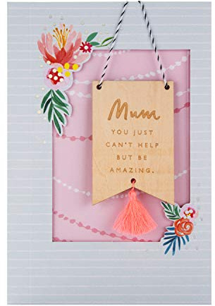 Hallmark Carte d'anniversaire pour maman – avec décoration souvenir en bois