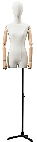HAIPENG Schneiderpuppe Weiblich Torso Körper Kopf Wende Kleiderordnung Mit Flexibel Hände Und Stativ Zum Kleidung Schmuck Anzeige (Color : White)