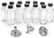 AOZITA 12 Pack, 2 oz Small Clear Glass Bottles w/Lid & 3 Funnels - 60ml Boston Shot Bottles for Health, Immunity, Potion, Wellness, Sample, Ginger, Juice - Mini Personal Care & Beauty Travel Bottle
