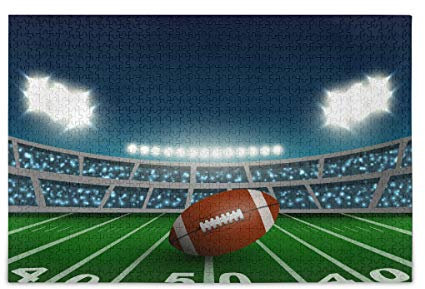 Mnsruu American Football Stadion Ball Puzzle Freizeit Kreative Spiele 1000 Teile für Erwachsene Kinder Geschenk