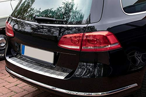 RECAMBO Ladekantenschutz Edelstahl kompatibel für VW Passat B7 Variant + ALLTRACK | 2010-2014 - matt gebürstet mit Textur - Styling und Schutz für die Stoßstange