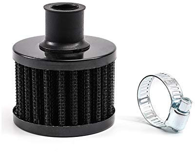 Interfaccia universale Filtri olio aria moto 12mm Filtro aspirazione aria fredda auto Sfiato turbo Sfiato carter (Nero)